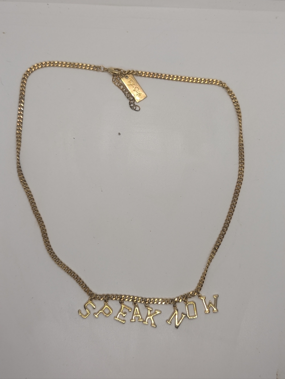 Taylor Swift Gold-tone "SPEAK NOW" Pendant Necklace - Women Jewelry